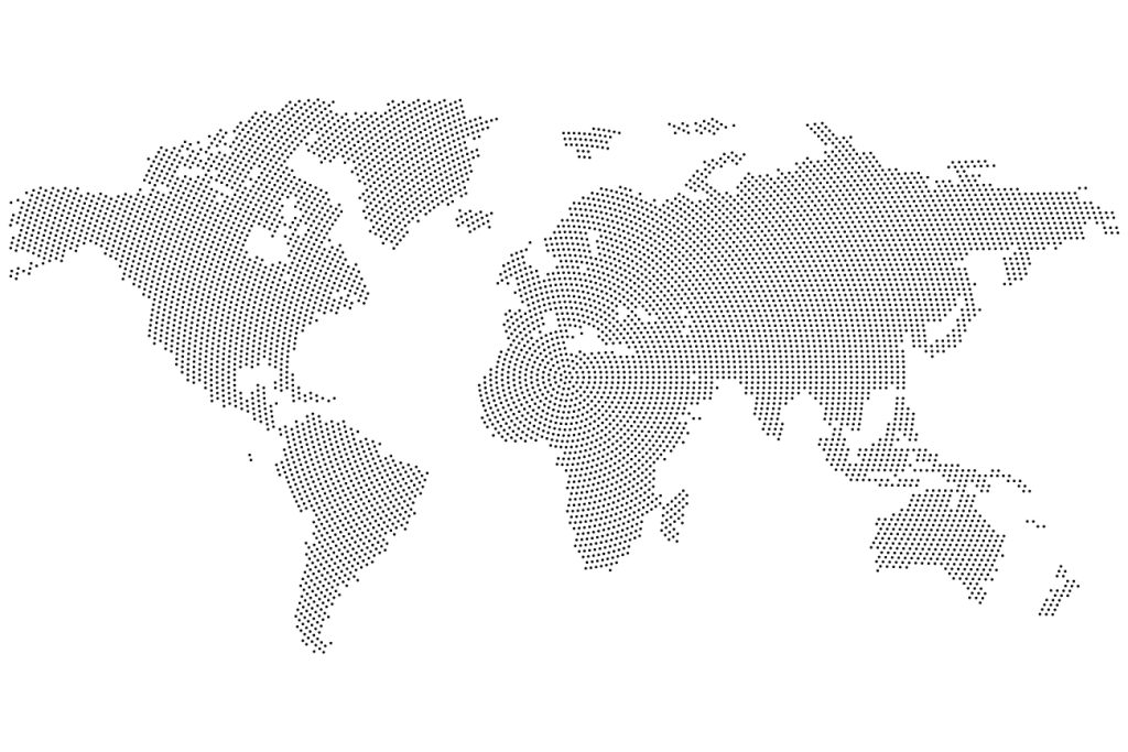 اولین تولیدکننده شیرآلات صنعتی فورج در ایران 8 Abstract minimalist black and white world map with a dotted pattern outlining all major continents نقشه جهان سیاه و سفید انتزاعی با الگوی نقطهای که تمام قارههای اصلی را مشخص میکند